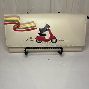 Radley London Cream Wallet with Red Scooter Motif